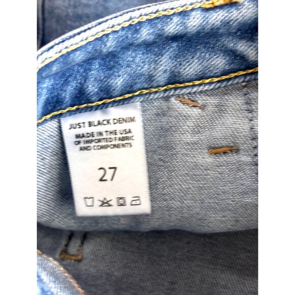 Just Black Denim Blue Jeans The Patch Pocket Wide Leg Pre-Loved Size 27 - Picture 4 of 14